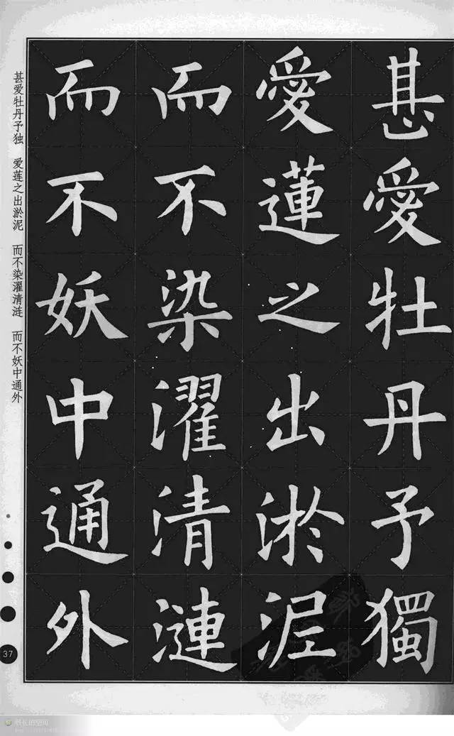 欧阳询楷书集字《爱莲说》欣赏